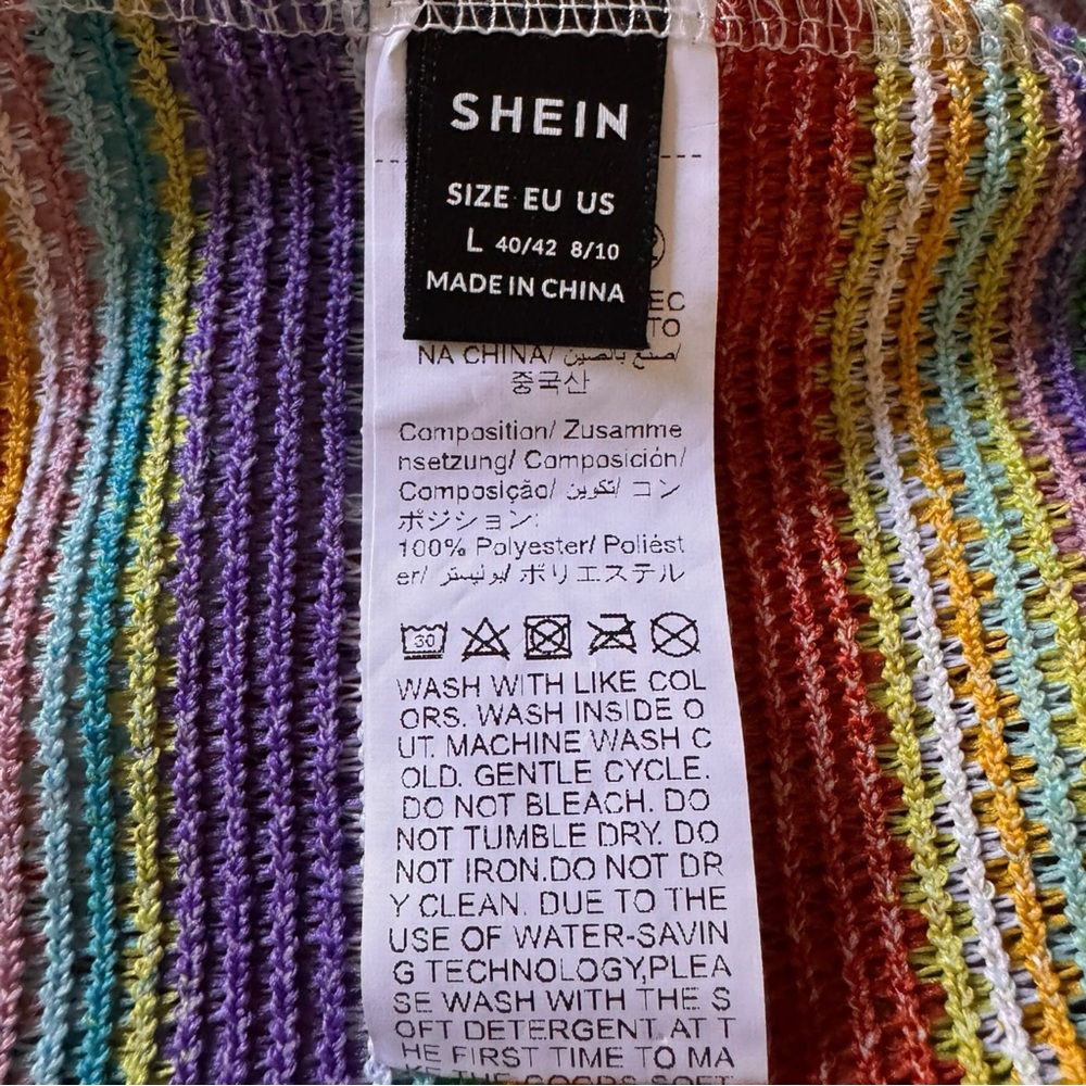 SHEIN Boho Bandeau Tube Top Strapless Knit Crop Y2K Summer Size Large - Picture 13 of 14